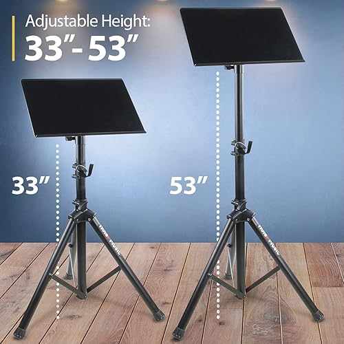 Vista 3 de Hola! Music HPS-300B Trípode profesional multiusos para DJ, trípode para portátil, soporte para proyector, soporte para mezclador