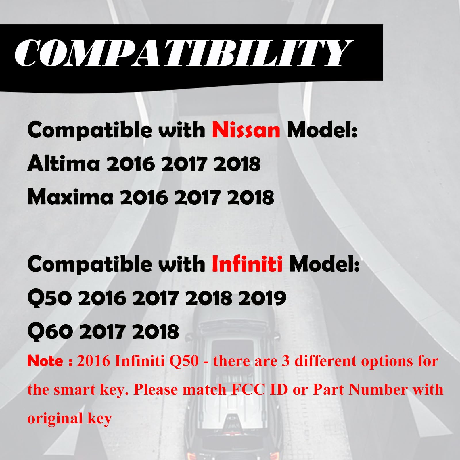 Telecomando di ricambio per telecomando per Nissan Altima Maxima 2016-2018, pulsante di avviamento, senza chiave, telecomando KR5S180144014 S180144310 a 5 pulsanti