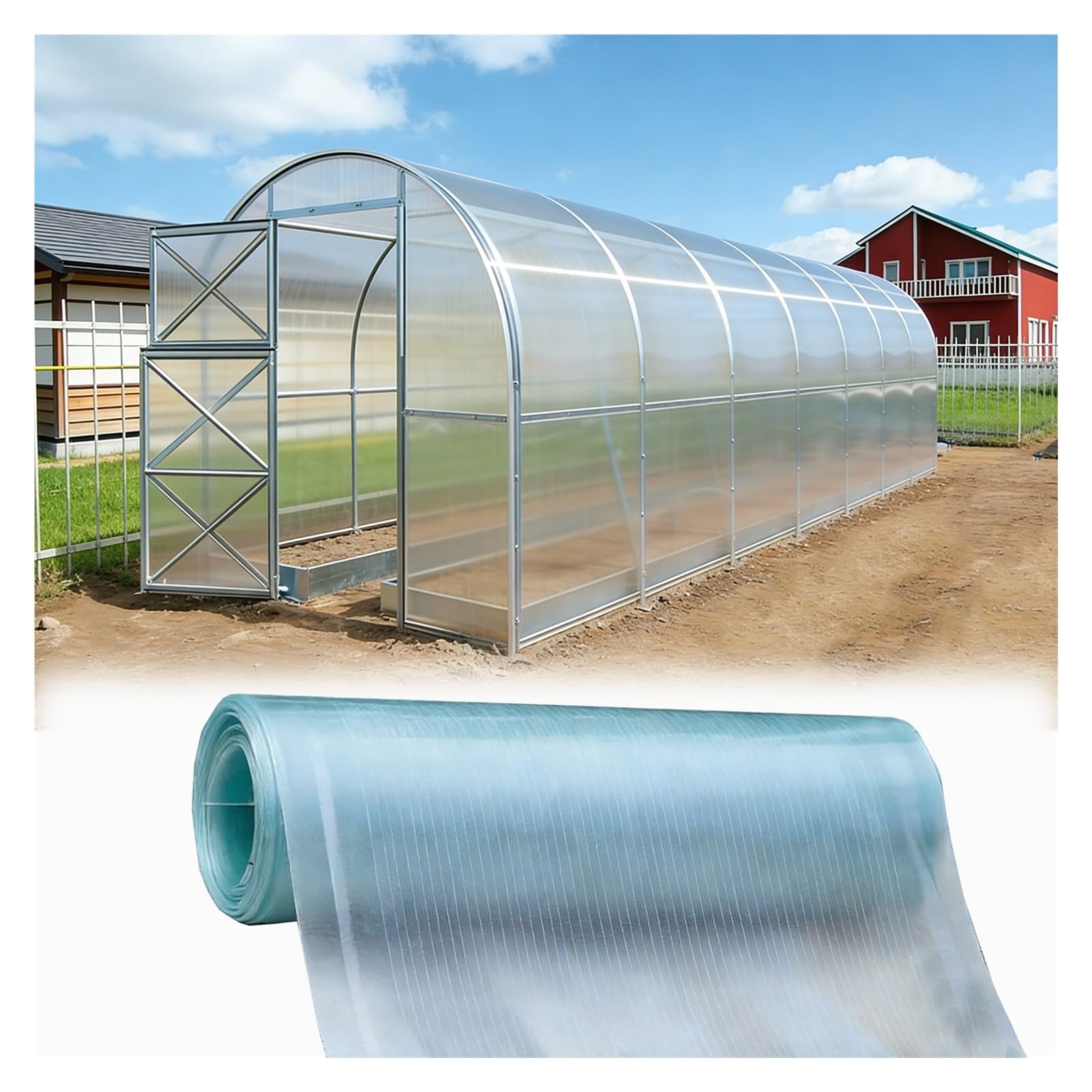 Serre et abri de jardin protégés avec le polycarbonate étanche 0,5x15m