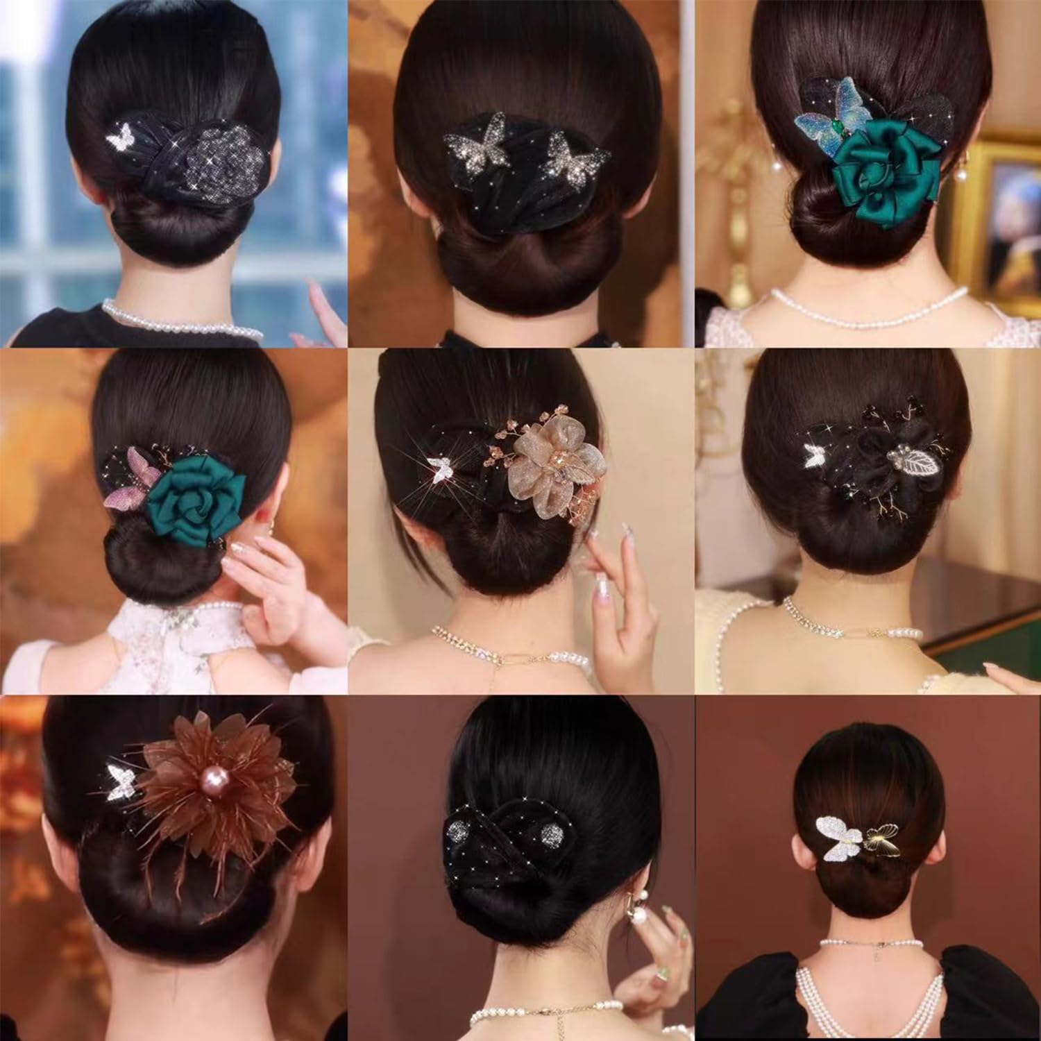 Ball Hair Clip, Flower Hair Bun Roller, Ball Hair Clip Bun Roller, Flower Hair Clip, Lazy Hair Curler Deft Bun, Magic Twist Clip Hair Accessories, Easy Fast Snap Roll Hair Tool (2pcs-G)