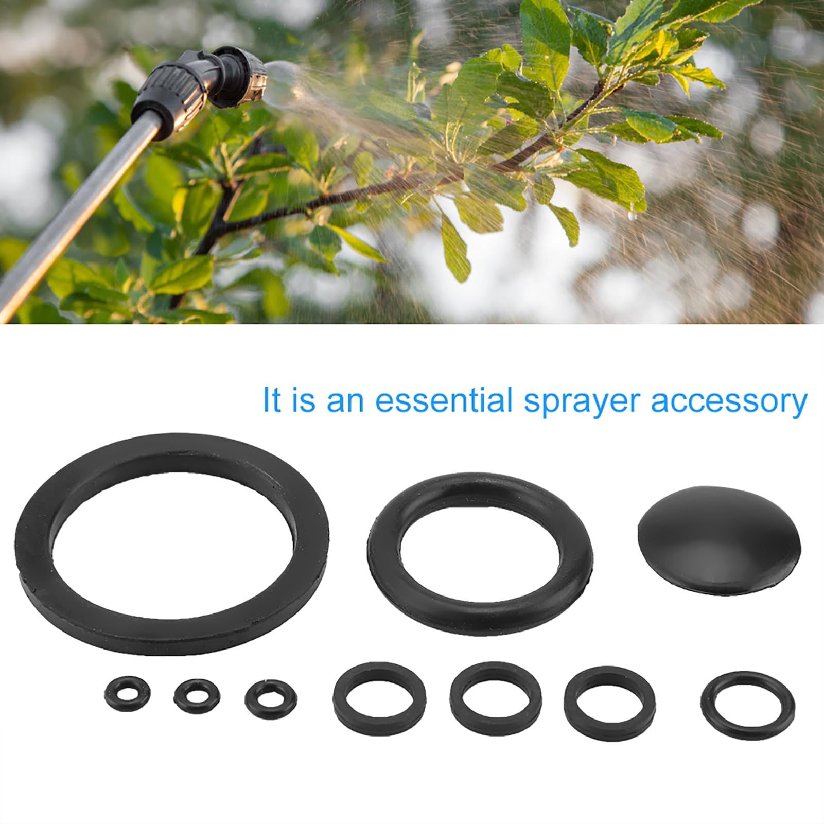 Rubber Sealing, Complete Sprayer Accessories Set, 10pcs/ Set Useful Rubber Sealing Essential Sprayer Accessories, Seal and Gasket Kit for Most Industrial Sprayers Parts