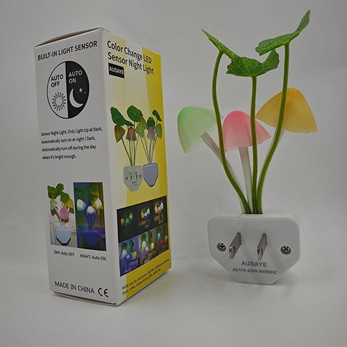 Miniatura 8 de AUSAYE - Lote de 2 luces led nocturnas con sensor de 0.6 W, luz de noche para niños o adultos, setas nocturnas, lámparas de pared, luz nocturna,