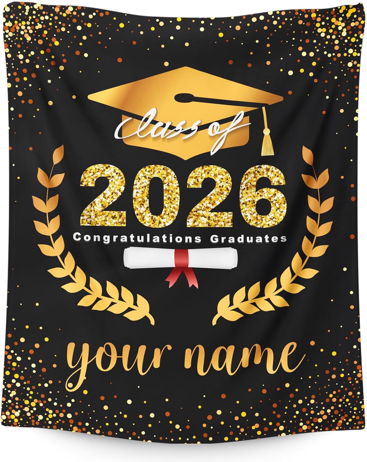 Class of 2026 Blanket Graduation Gifts Personalized, 60"x50" Custom Blanket Gift for Graduation Day Decoration Couch Sofa Bed