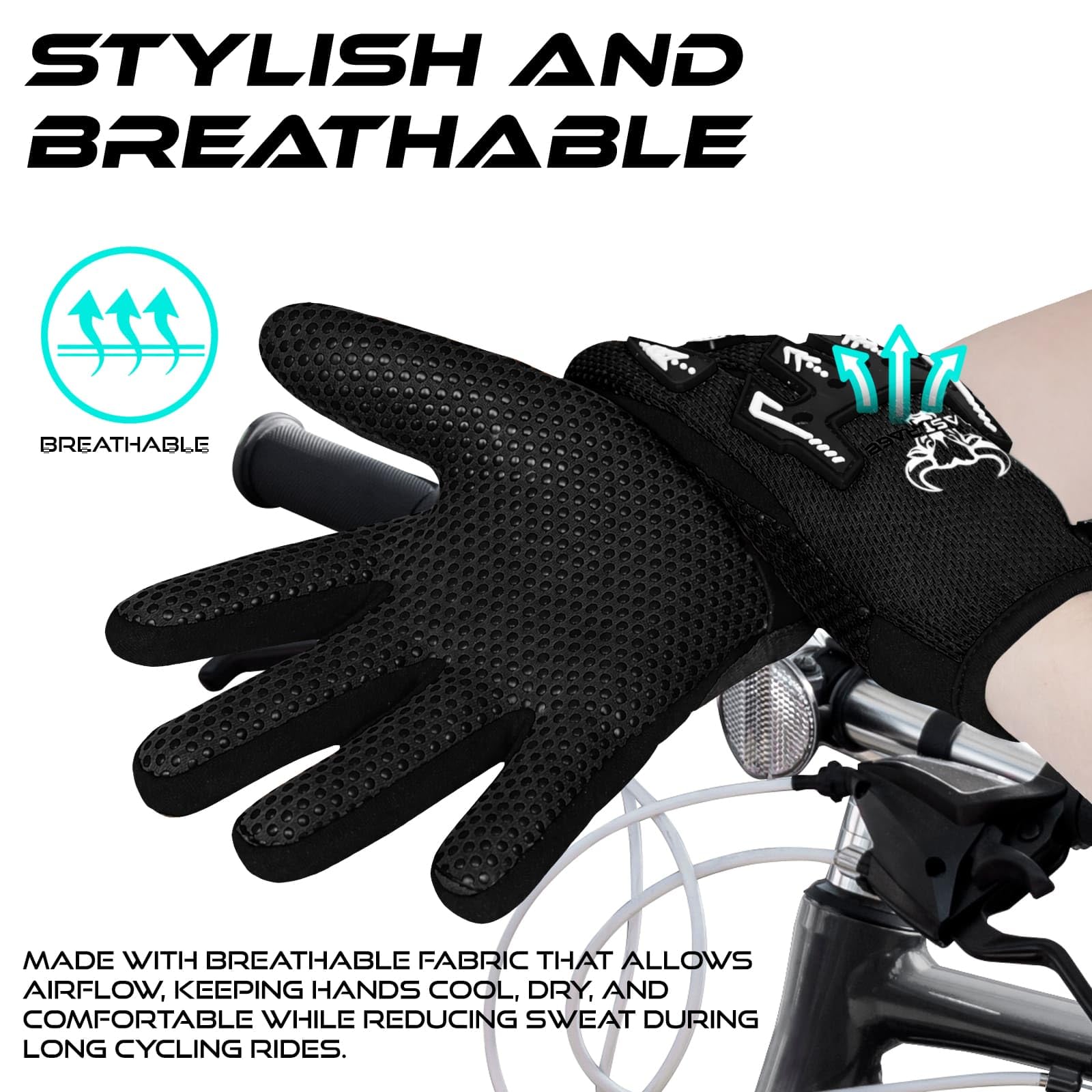 BEAST RAGE Guantes de bicicleta para niños, guantes de motocross y BMX para niños y niñas, agarre antideslizante, transpirables, ligeros, guantes de moto para niños