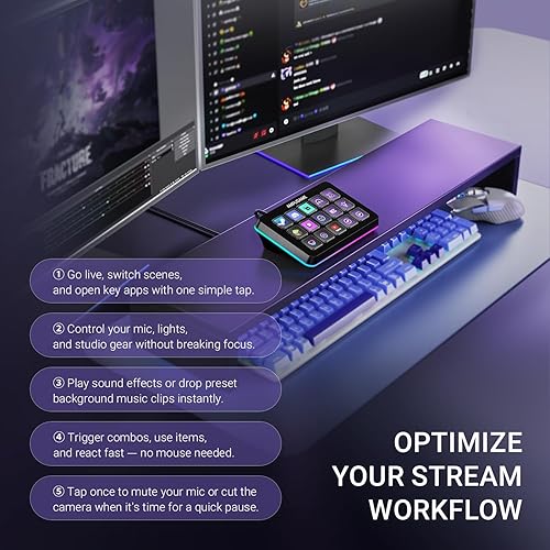 Miniatura 5 de Fifine AmpliGame - Controlador de transmisión con 15 teclas macro, teclado de transmisión con acciones de activación