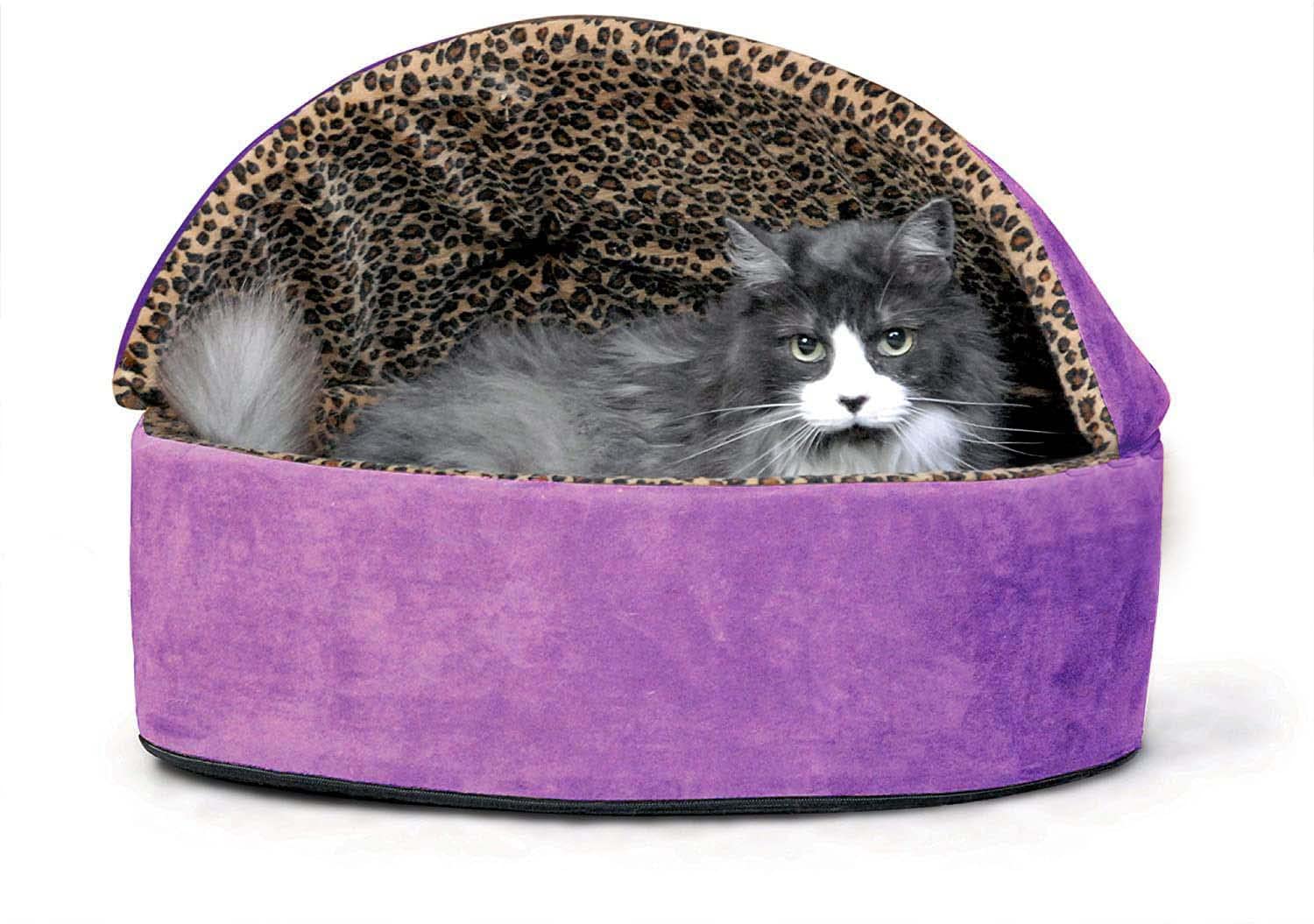 AMICA Luxurious PET Products Thermo-Kitty Deluxe Hooded Dog and Cat Bed, Colour Leopard Purple Size Large (B0B3Y9W9CC) Amazon Price History, Amazon Price Tracker