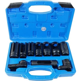 CCLIFE Lambda Sensor Key Set 10-Piece Nut Insert Tool | Ideal for loosening and mounting lambda sensors as well as sensors wi