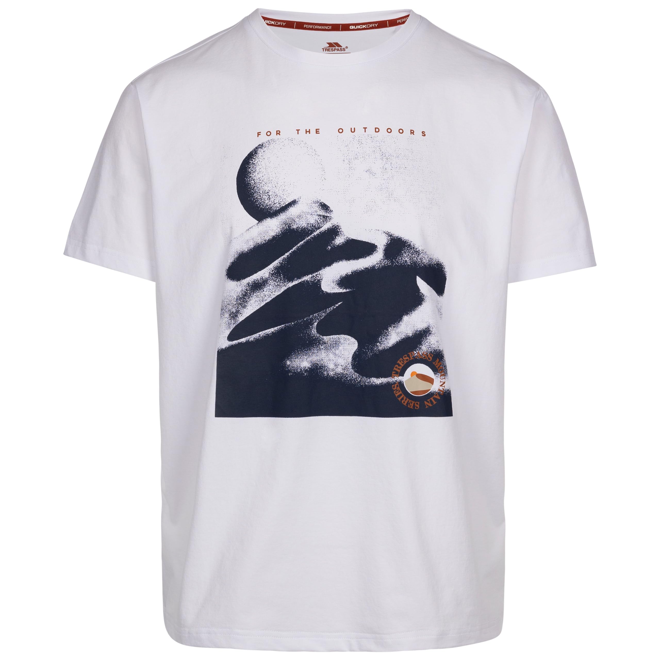 Trespass Men's White Casual T-Shirt Short Sleeves And Quickdry With Graphic Sagnay