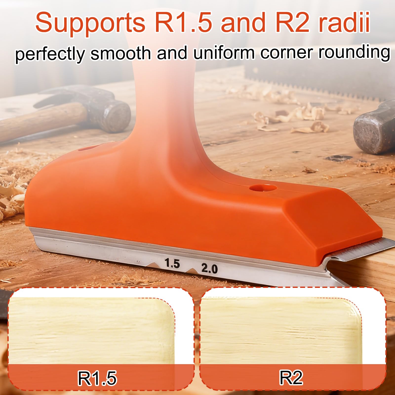 Recortadora Cantos con Hoja Acero Inoxidable y Mango Ergonómico, Herramienta para Trabajar Madera para Desbarbar Cepillar Corregir Cantos Madera Chapa PVC ABS en Superficies Rectas y Curvas