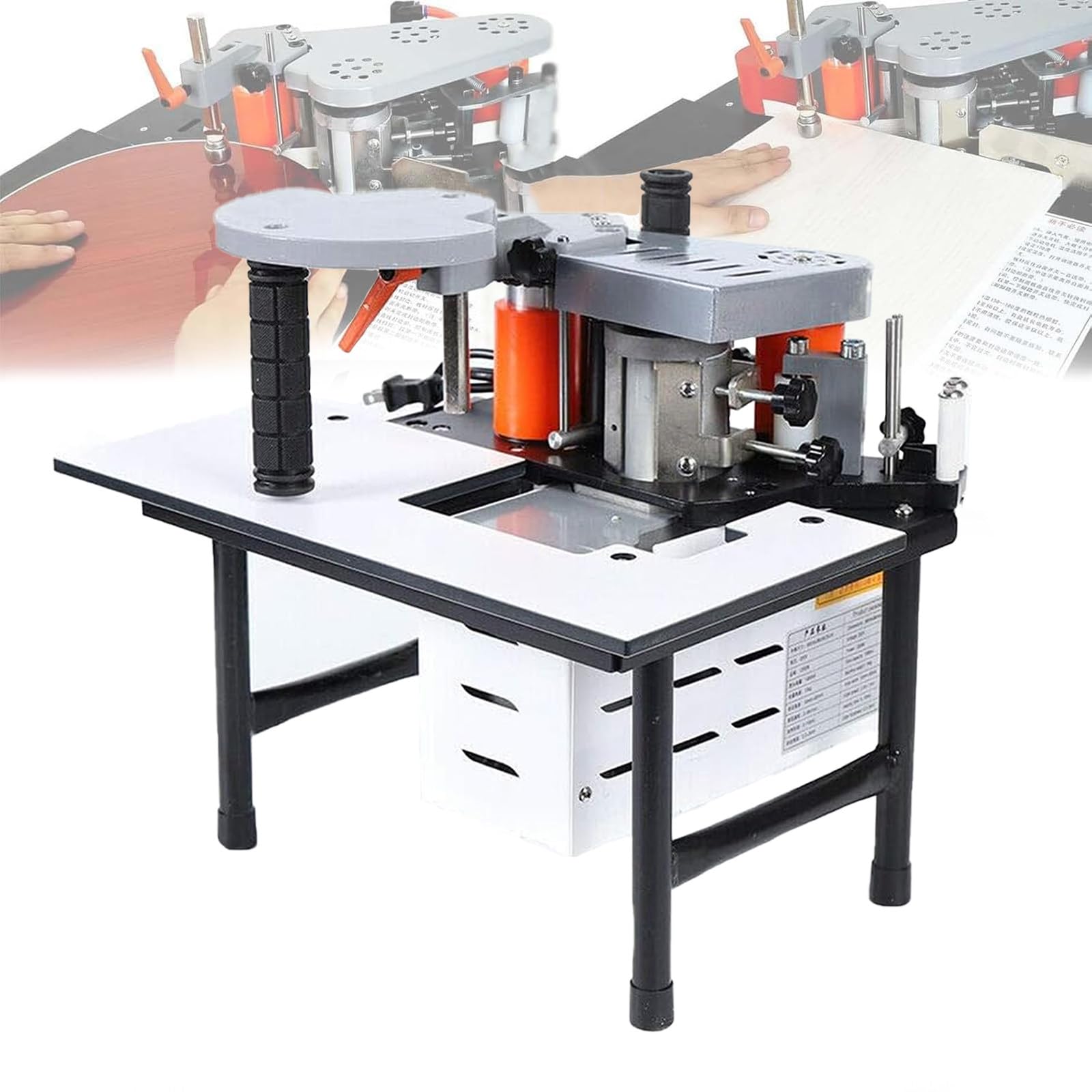Htdre Edge Bander Machine - Portable Double Side Gluing Edgebander Set With 1000Ml Glue-Melting Tank, Ideal For Curve & Straight Edge Banding, Temperature Range 170-190ºc