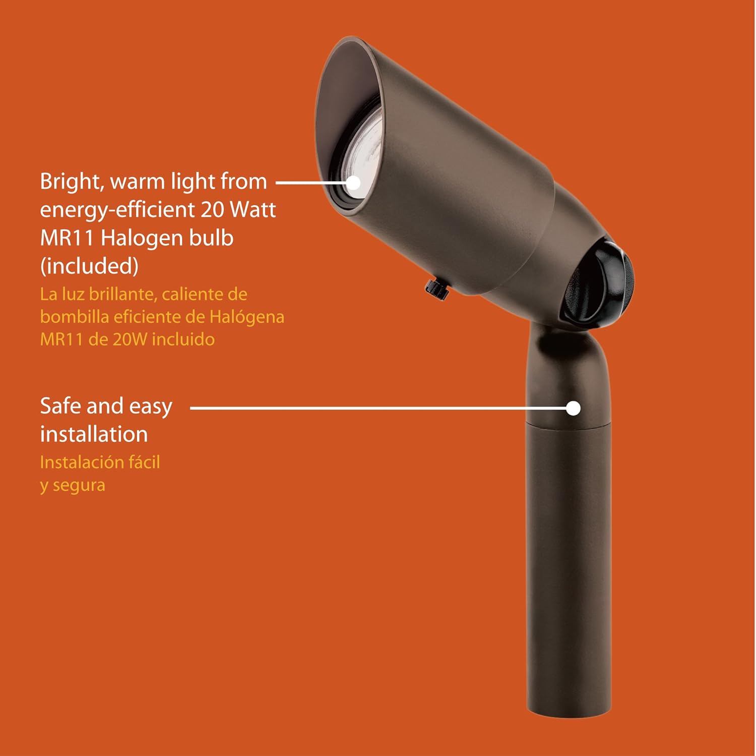 Malibu 8308-9603-01 Low Voltage 20 Watt Landscape Lighting, Non-corrosive Metal Construction with Aged Brass Finish