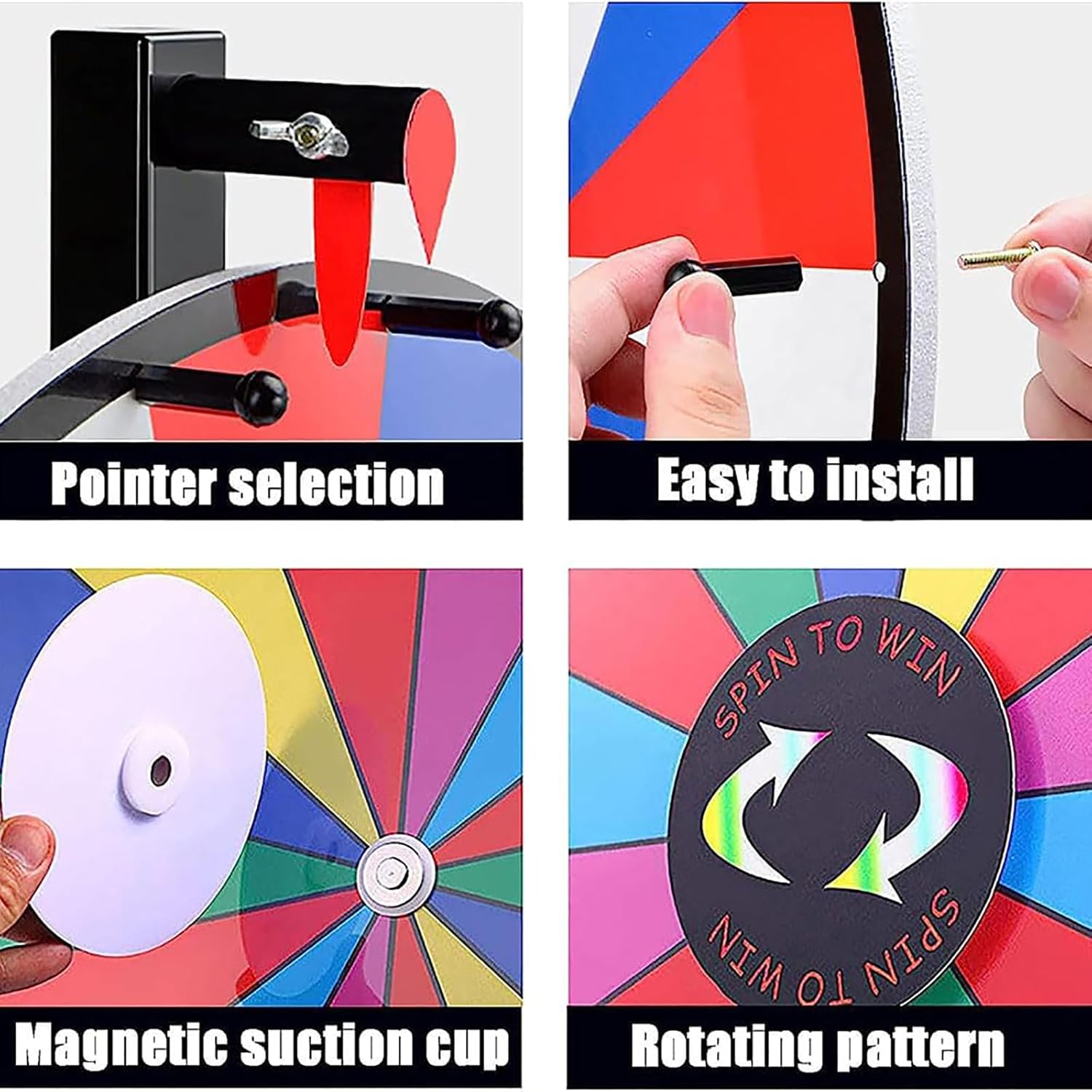 Spinning Prize Wheel, 23.6 Inch Lottery Lucky Turntable Props Game, Two Usage Heights, Bingo Game, Spin Wheel Game with Dry Erase, for Party Carnival Tradeshow