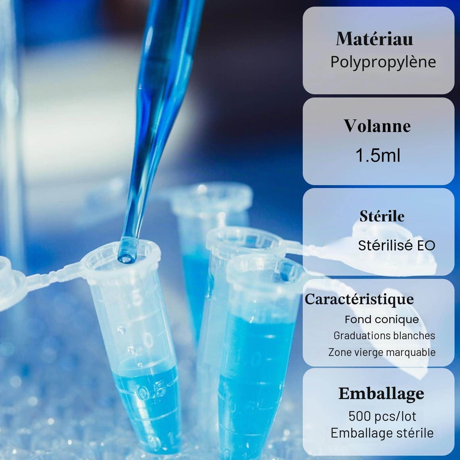 DAJAVE Lot de 1000 tubes de centrifugeuse de 1,5 ml - Récipients de réaction - Tubes à microcentrifuger transparents en plastique - Tubes à échantillons - Tubes à essai de centrifugeuse - Vial de