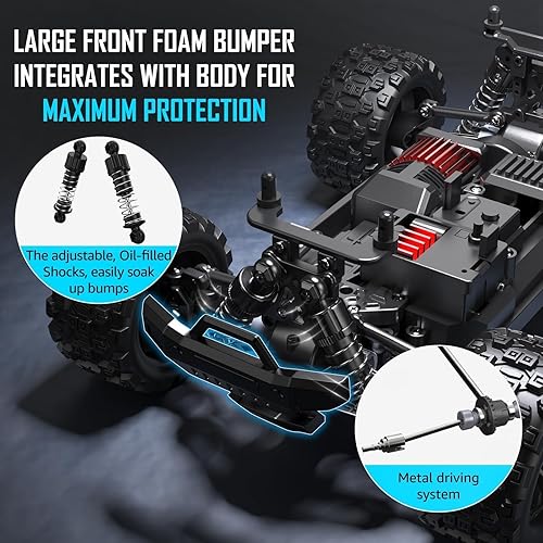 Miniatura 4 de kolegend Camión monstruo cibernético a control remoto 2 en 1 y auto de deriva para adultos escala 118 4WD 40 KMH auto RC rápido todo terreno con