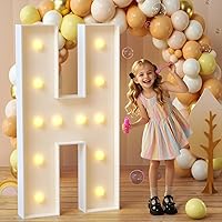 Vista 69 de imprsv Letras iluminadas de marquesina, letras de mosaico de 4 pies con luz para decoración de fiesta de graduación de baby shower, grande B