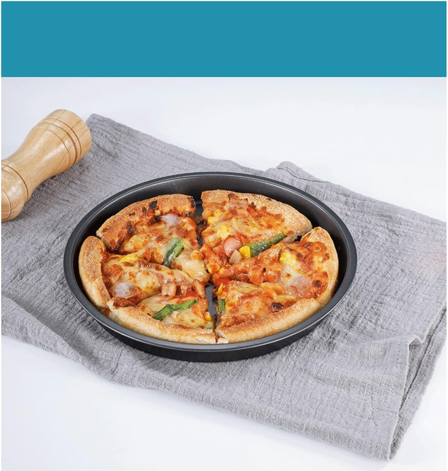 Baking Dish Pizza Tray Pizza Baking Tray Bakeware Black Crisper Pan Pizza Pan Pizza for Home Restaurant Kitchen Grill Casserole Dish (Size : 6inch) ()