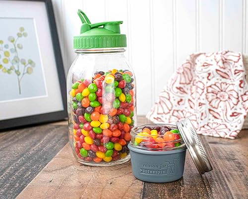 Miniatura 3 de Mason Jar Lifestyle - Fundas de silicona de 4 onzas para proteger bolas pequeñas, Kerr, tarros de conservas acolchados (gris carbón, paquete de 2)