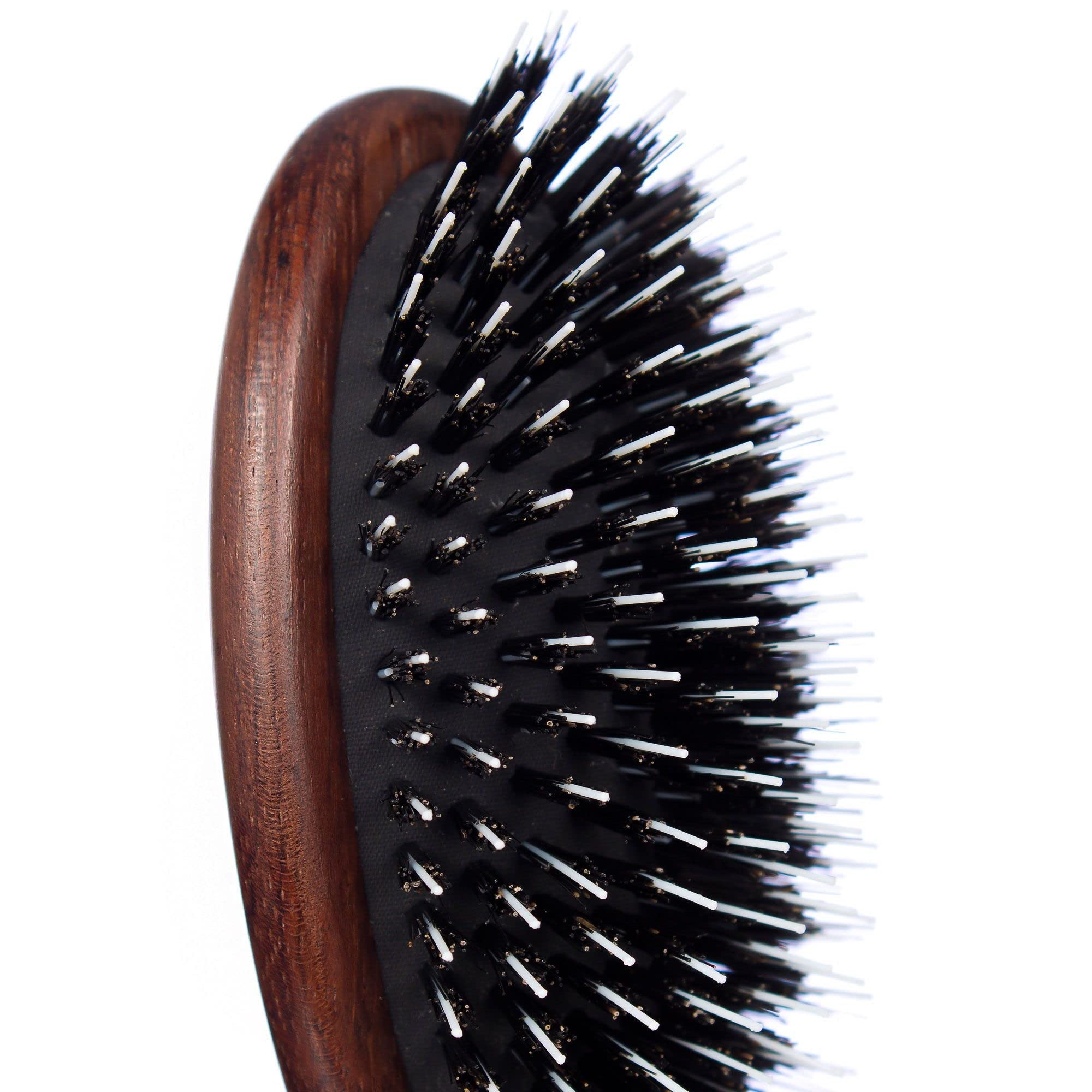 Plisson - Cepillo neumático para mujeres y hombres, modelo grande, cepillo tradicional, madera natural, cerdas de jabalí puras, nudos de nailon, fabricado en Francia
