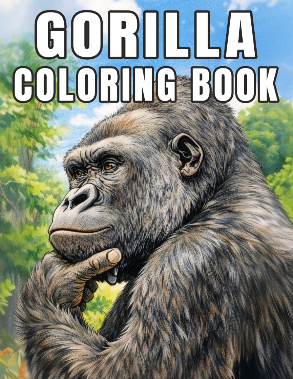 Gorilla Coloring Book: Strong and gentle jungle animals for stress relief and relaxation (Peaceful Nature Wildlife Collection)