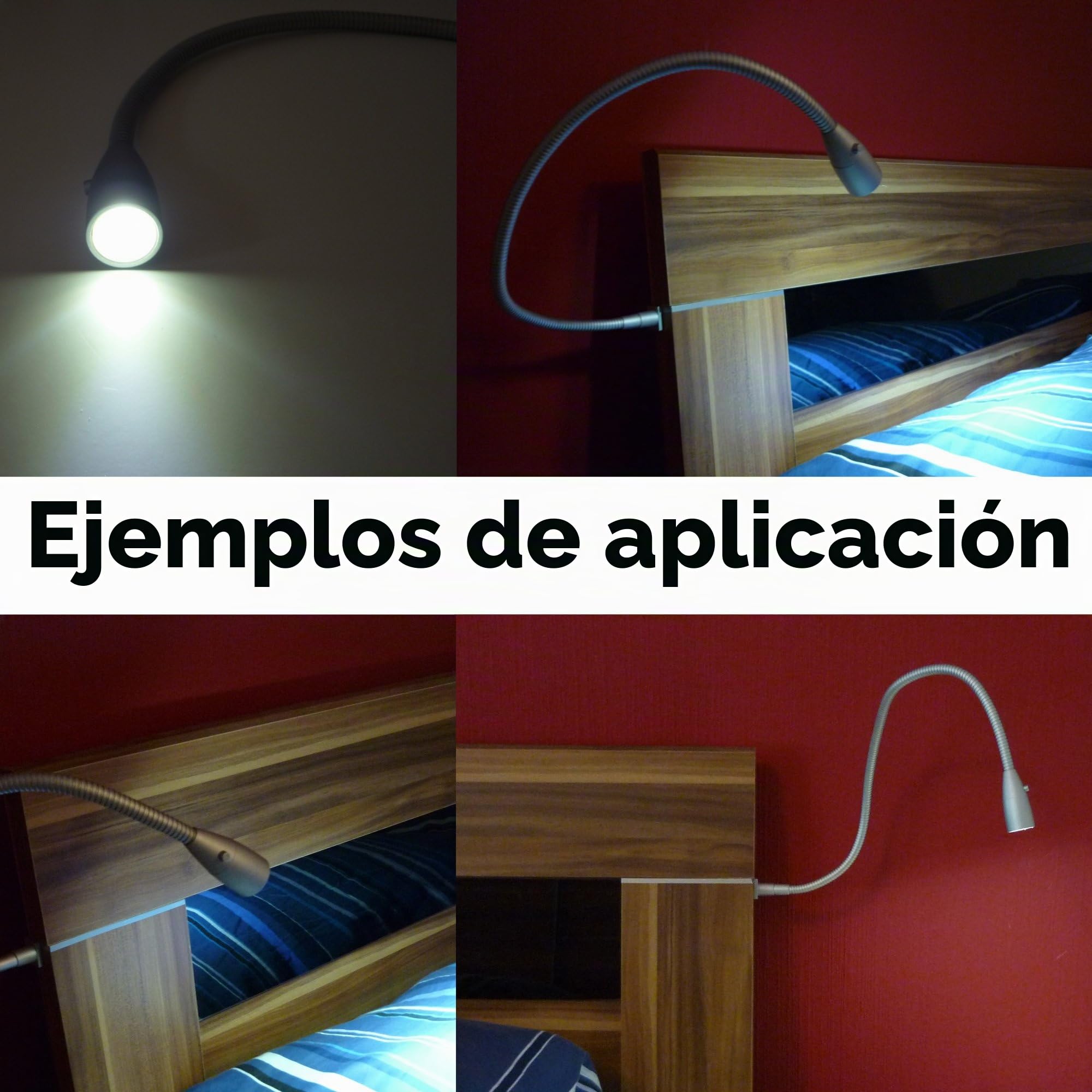 kalb Material für Möbel Lámpara LED de lectura, lámpara de lectura, lámpara de noche, lámpara de lectura, selección: 1 unidad