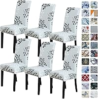 Vista 7 de SPRINGRICO Juego de 4 fundas para sillas de comedor, fundas elásticas para sillas de comedor, de elastano lavables, fundas para sillas Parsons