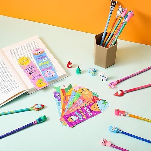 Miniatura 5 de Juego de 80 marcadores perfumados y lápices perfumados con bonitos adornos para lápices, divertidos lápices con temática de comida de frutas,