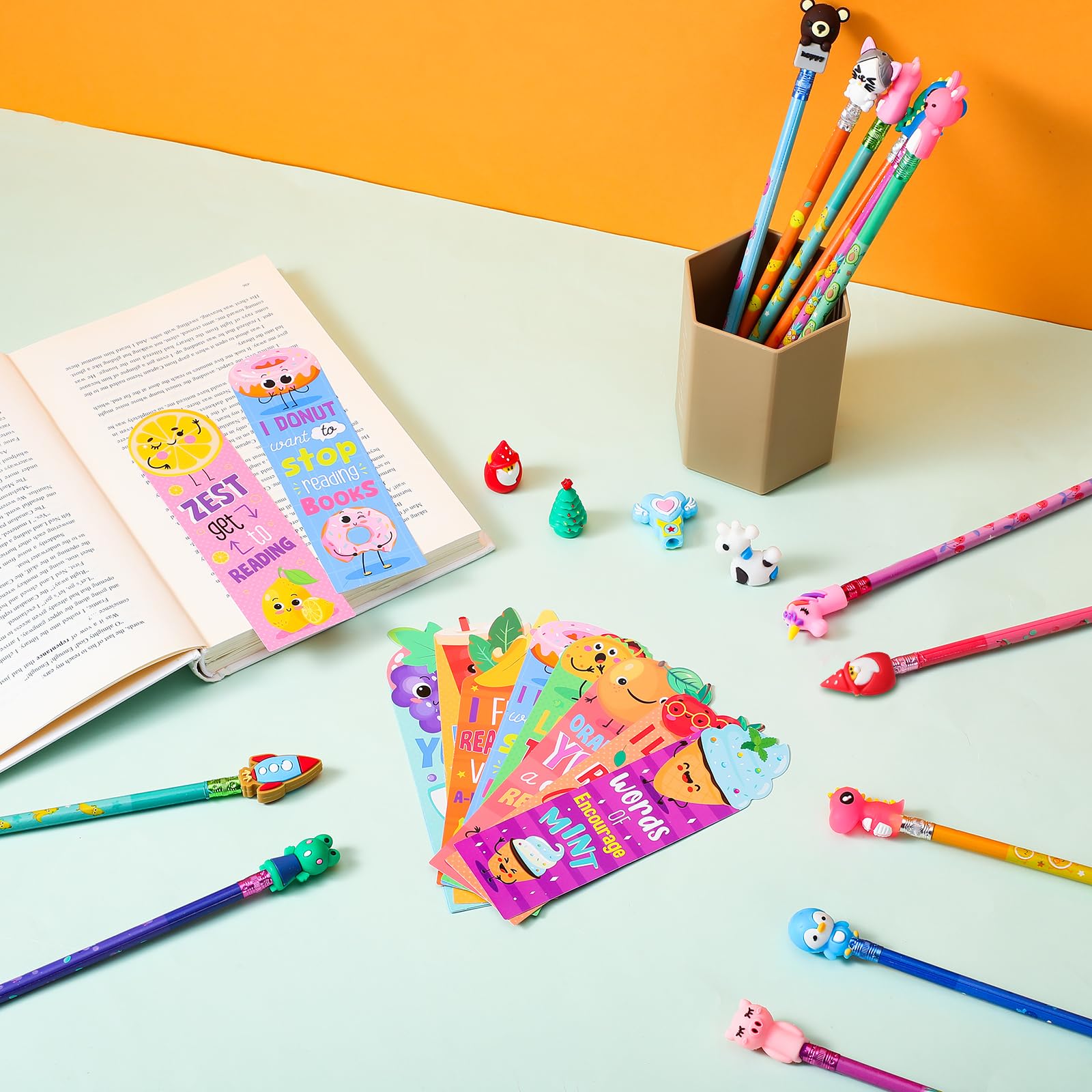 Snapklik.com : Teling 80 Pcs Scented Bookmarks And Smelly Pencils