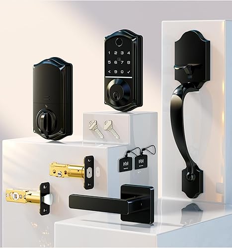 Miniatura 8 de Veise VE017-H - Juego de cerradura inteligente para puerta delantera, control de aplicación, cerrojo de entrada sin llave con asa, cerrojo