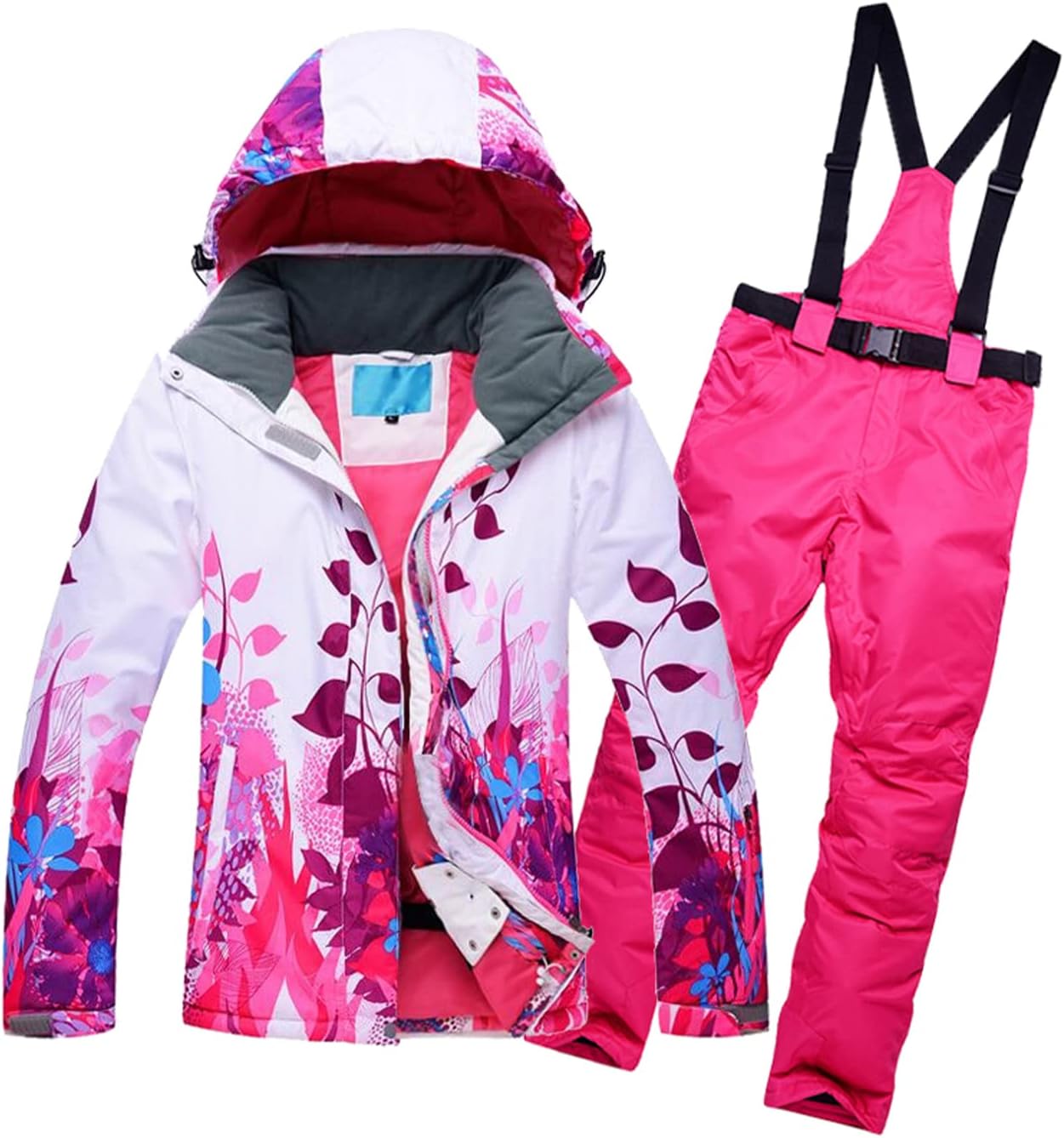 Winter Jacket Ski Suit Female Insulated Snow Jacket and Pants Windproof Waterproof Colorful Hooded Snowboard Sets