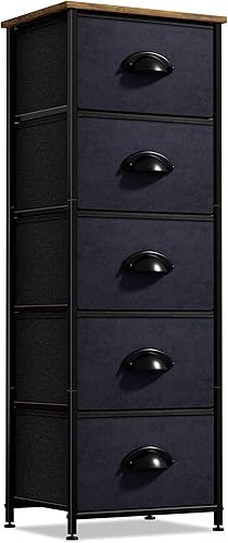 Miniatura 19 de Sorbus Cómoda de mesita de noche con 3 cajones de madera sintética, mesita de noche con almacenamiento, marco de acero, parte superior de madera,