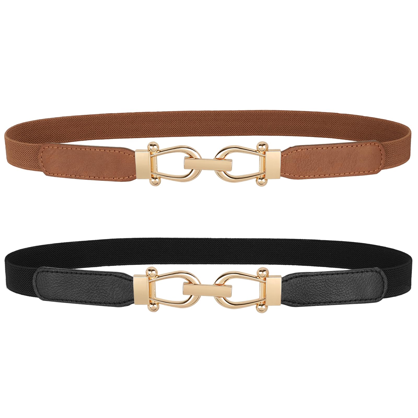 JASGOOD Women Skinny Elastic Stretch Belt for Dresses Retro Ladies Waist Vintage Thin Belt