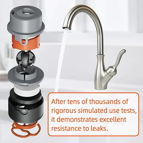 Miniatura 5 de RP50587 - Válvula de cartucho de repuesto compatible con grifos de cocina y lavabo Delta DST de una sola manija, incluye tuerca de capó RP51503,