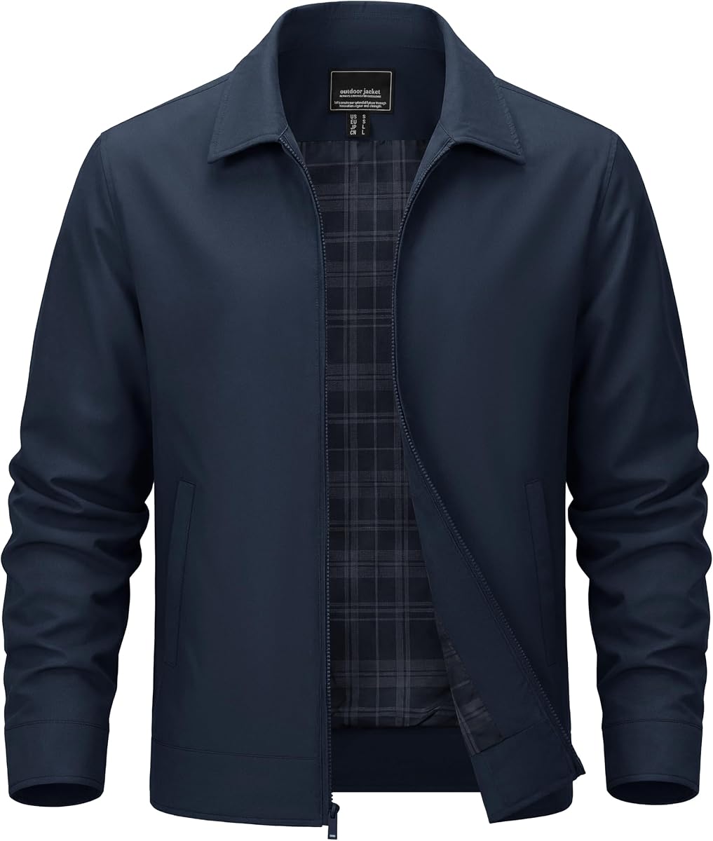 Chaqueta ligera para hombre Cortavientos repelente al agua para otoño invierno