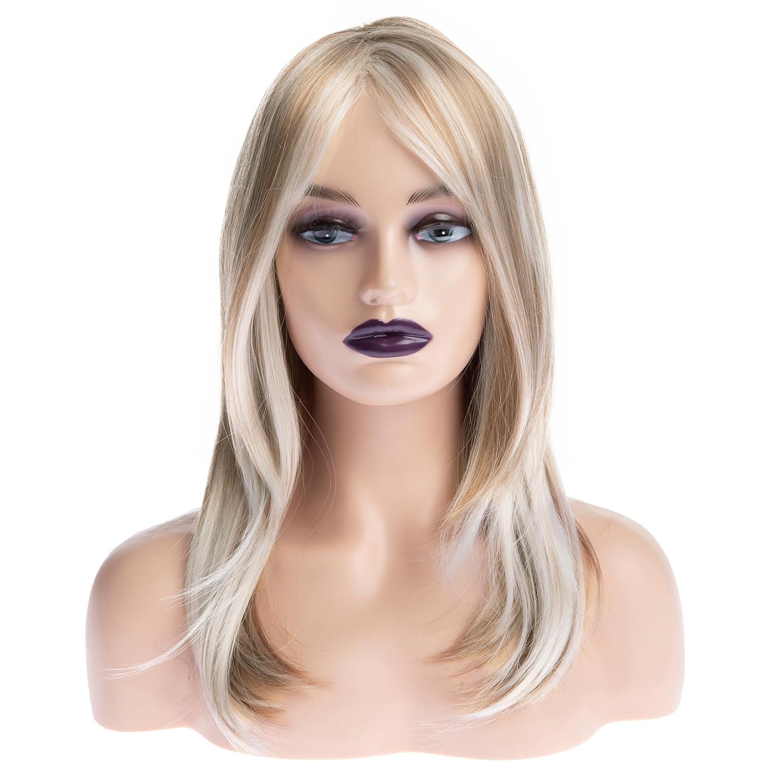 Long Blonde Wigs for Women Natural Straight Blonde Wig with Bangs,Synthetic Hair Wig for Daily Party Use - Image 2