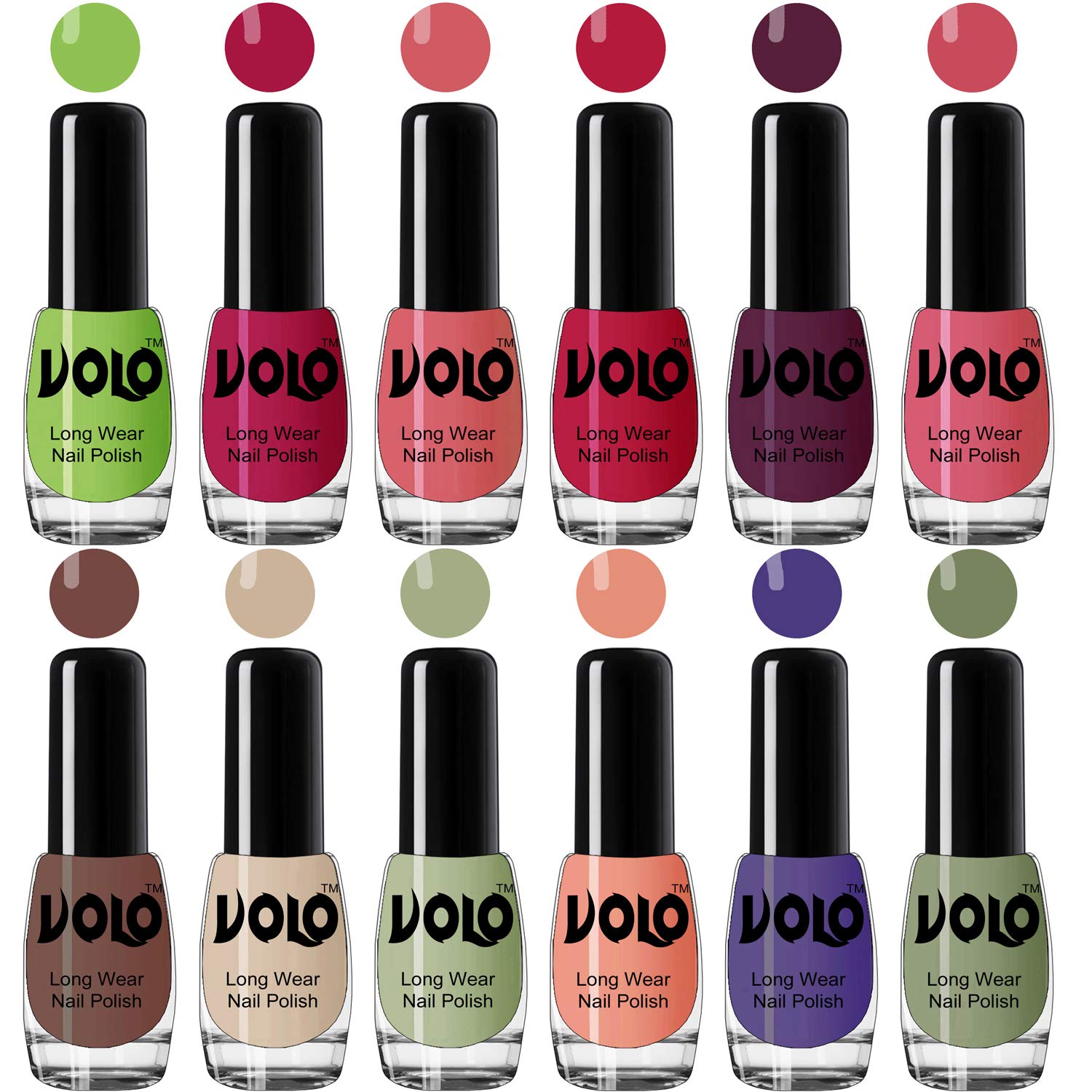 Volo Boss of Gloss Nail Polishes Set of 12 Pcs Infinite Collection(Green, Magenta, Peach, Corals, Wine, Pink, Nude, Nude, Mint, Peach,Purple, Green) 60 ML-image-26