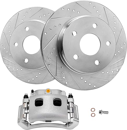 Miniatura 30 de Detroit Axle - Kit de freno delantero para Nissan Frontier Pathfinder Xterra Suzuki Equator, rotores de freno de disco perforados y ranurados