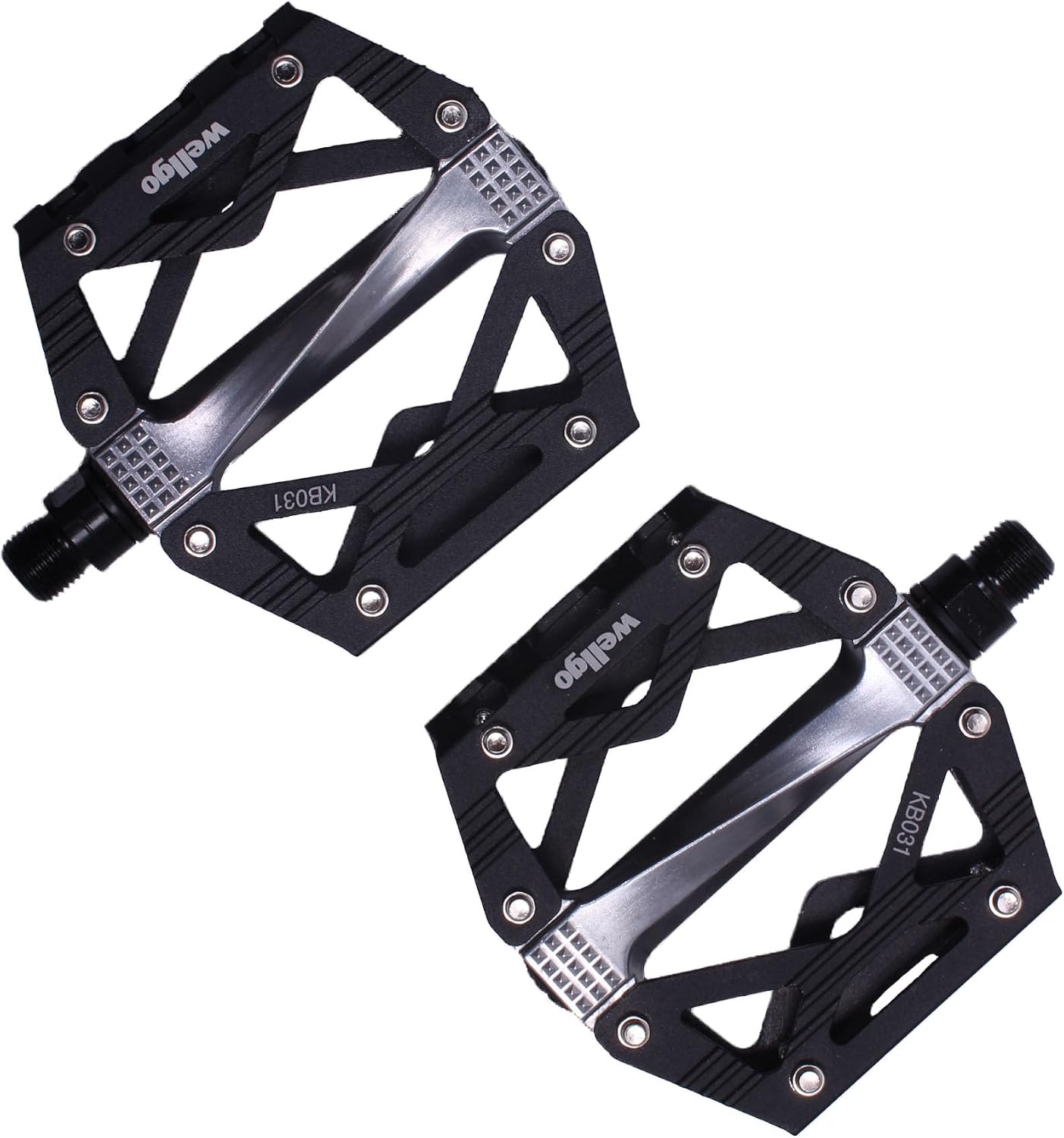 Lightweight Bike Pedals,Waterproof Bicycle Pedals with Aluminum,Universal 9/16 inch Anti-Skid Platform for Commuter Bike,MTB,E-Bike,BMX,Wellgo KB031 Pedals
