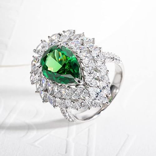 Miniatura 5 de 4CT-7CT Cubic Zirconia Cocktail Rings Pear CutHeart CutRadiant Cut 5A Grade Simulated Diamond CZ Statement Engagement Promise Ring for Women