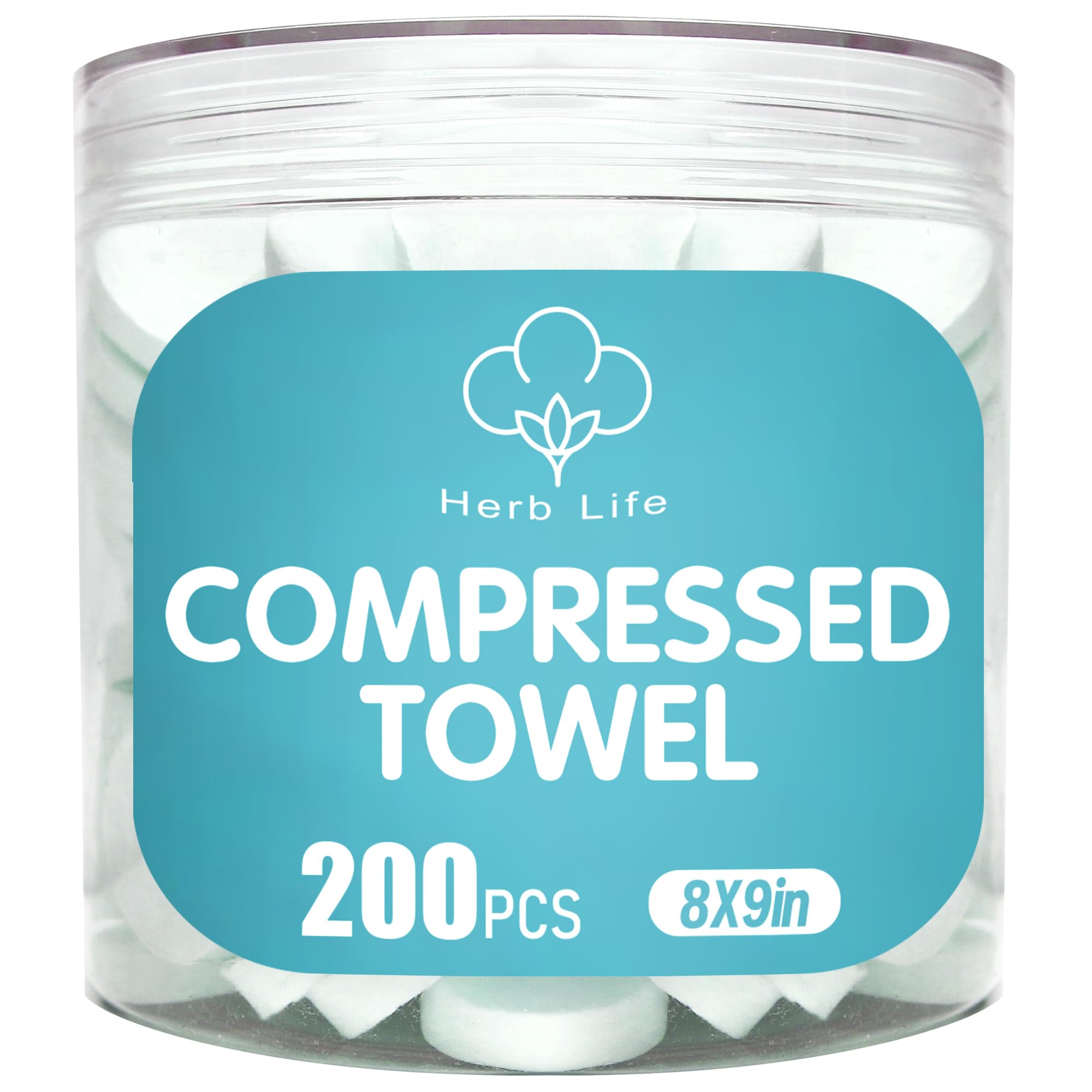 200 Pcs Mini Compressed Towels, Disposable Face Compressed Towel, Compressed Hand Wipe, Camping Towel, Portable Compressed Coin Tissue for Travel/Home/Outdoor Activities（8X8.5in）