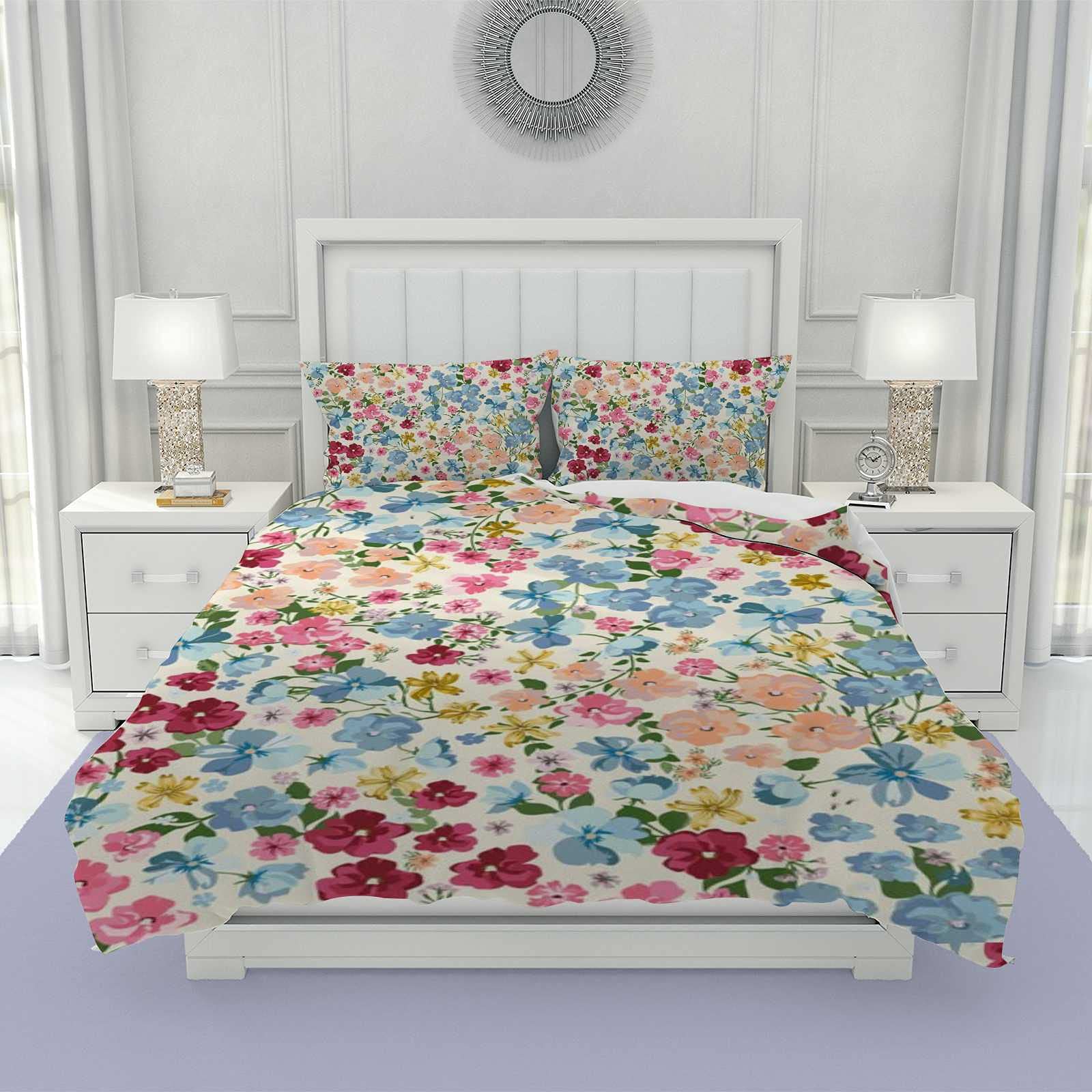Housse de couette durable et ultra douce en polyester parure de lit grand lit colorée