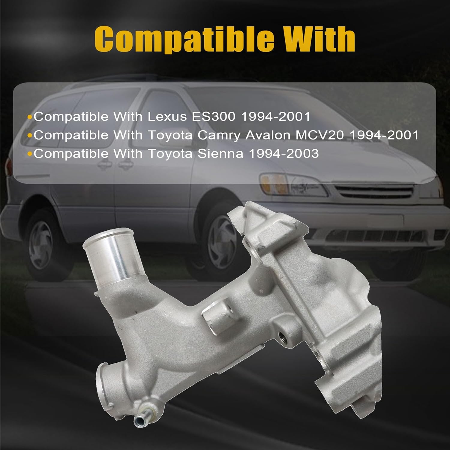 GXARTS Engine Coolant Outlet 16331-20040 Compatible With Lexus ES300 1994-2001 Compatible With Toyota Camry Sienna Avalon MCV20 1994-2003