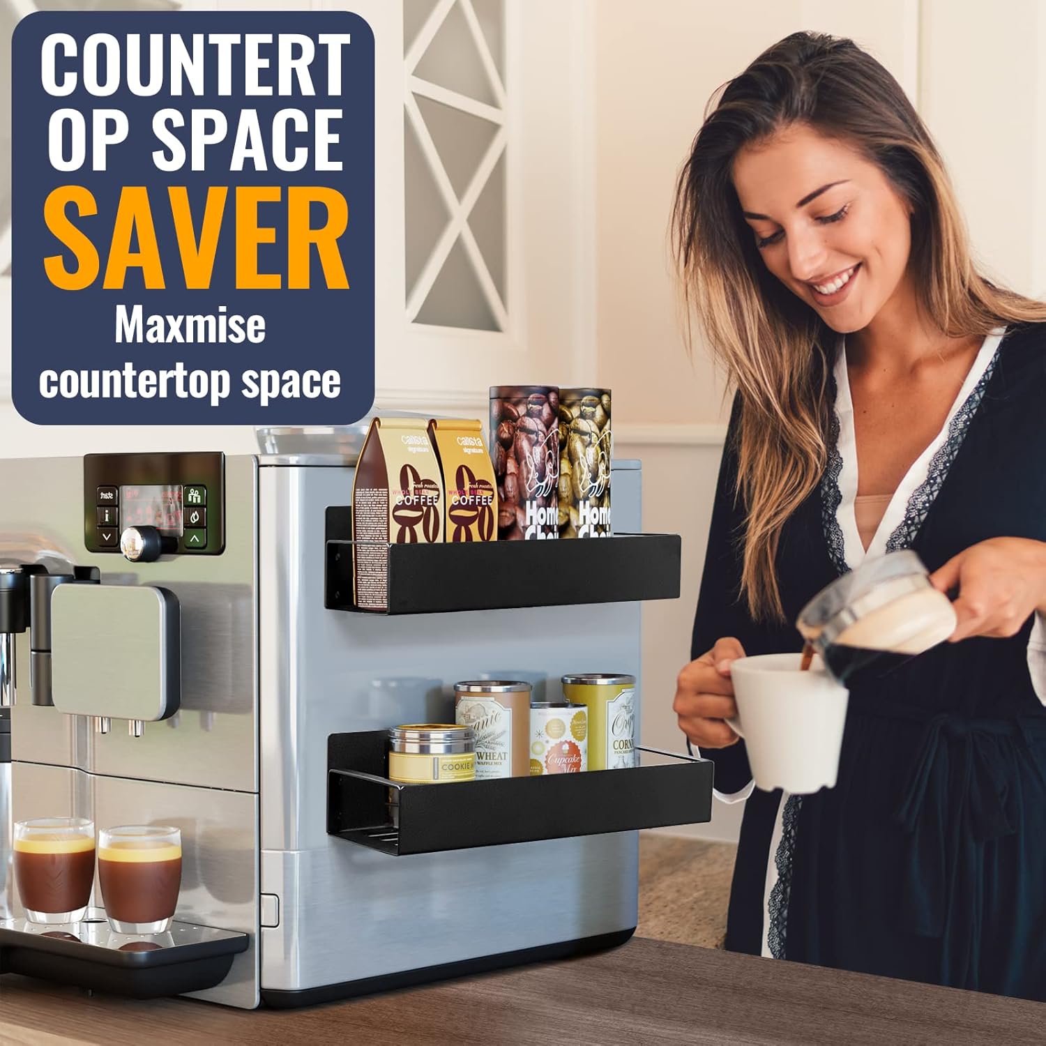 Handsomemen Liphontcta Magnetic Spice Rack for Refrigerator Spice Organizer Metal Magnetic Garden Sculpture Outdoor Decoration