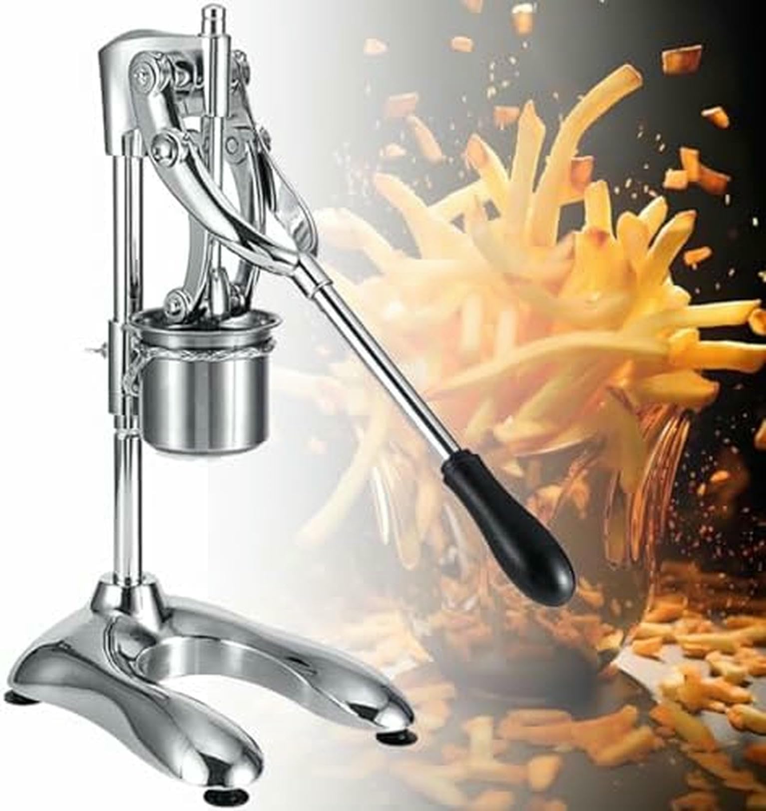 AYCDL Stainless Steel Potato Fry Cutter, Manual French Fries Maker, 30cm Potato Slicer for Fried Chips and Strips