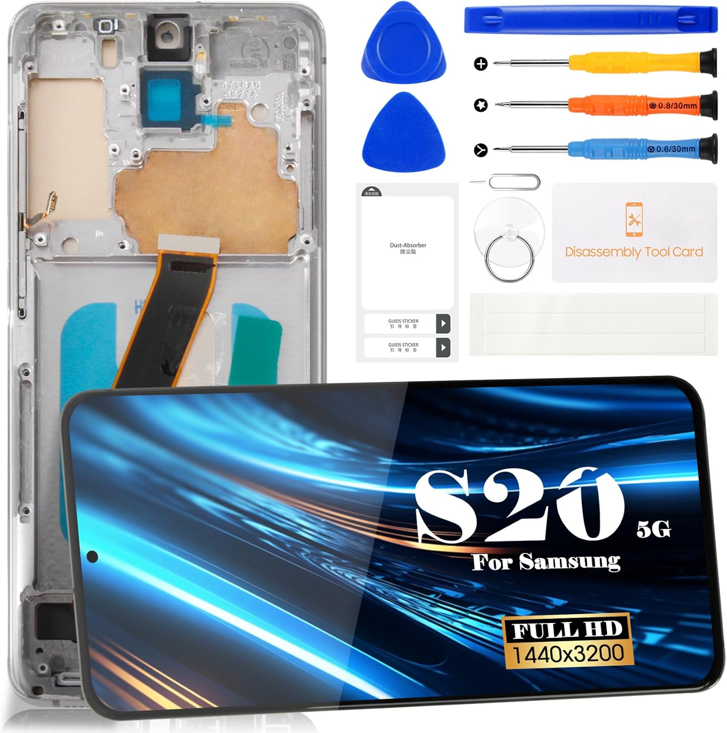 Incell for Samsung S20 5g Screen Replacement for Samsung Galaxy S20 5g LCD Digitizer Repair Kits for Samsung SM-G981 Touch Screen Display Assembly Replacement with Frame (Cosmic Grey)