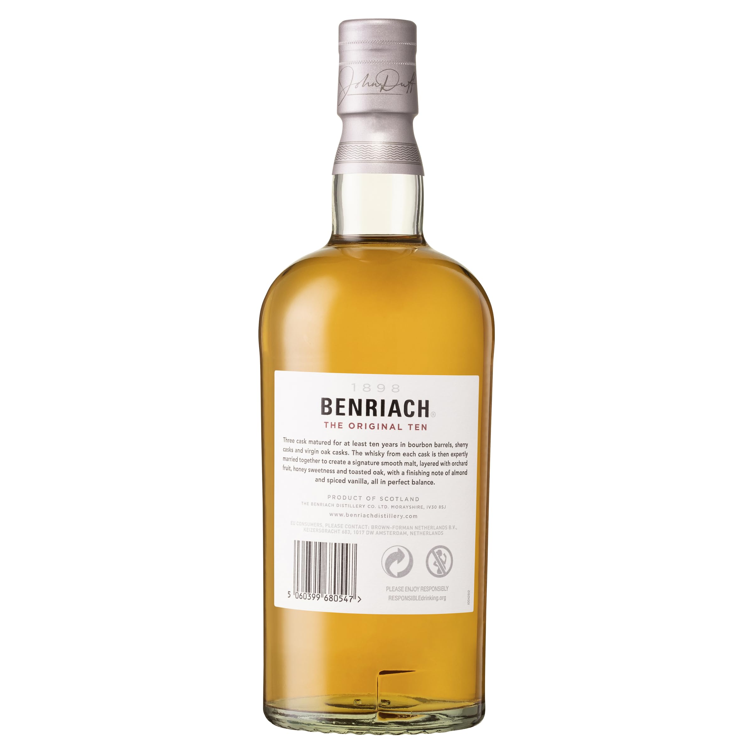 Benriach Distillery The Benriach 10 Años Single Malt - 700 ml, el paquete puede variar