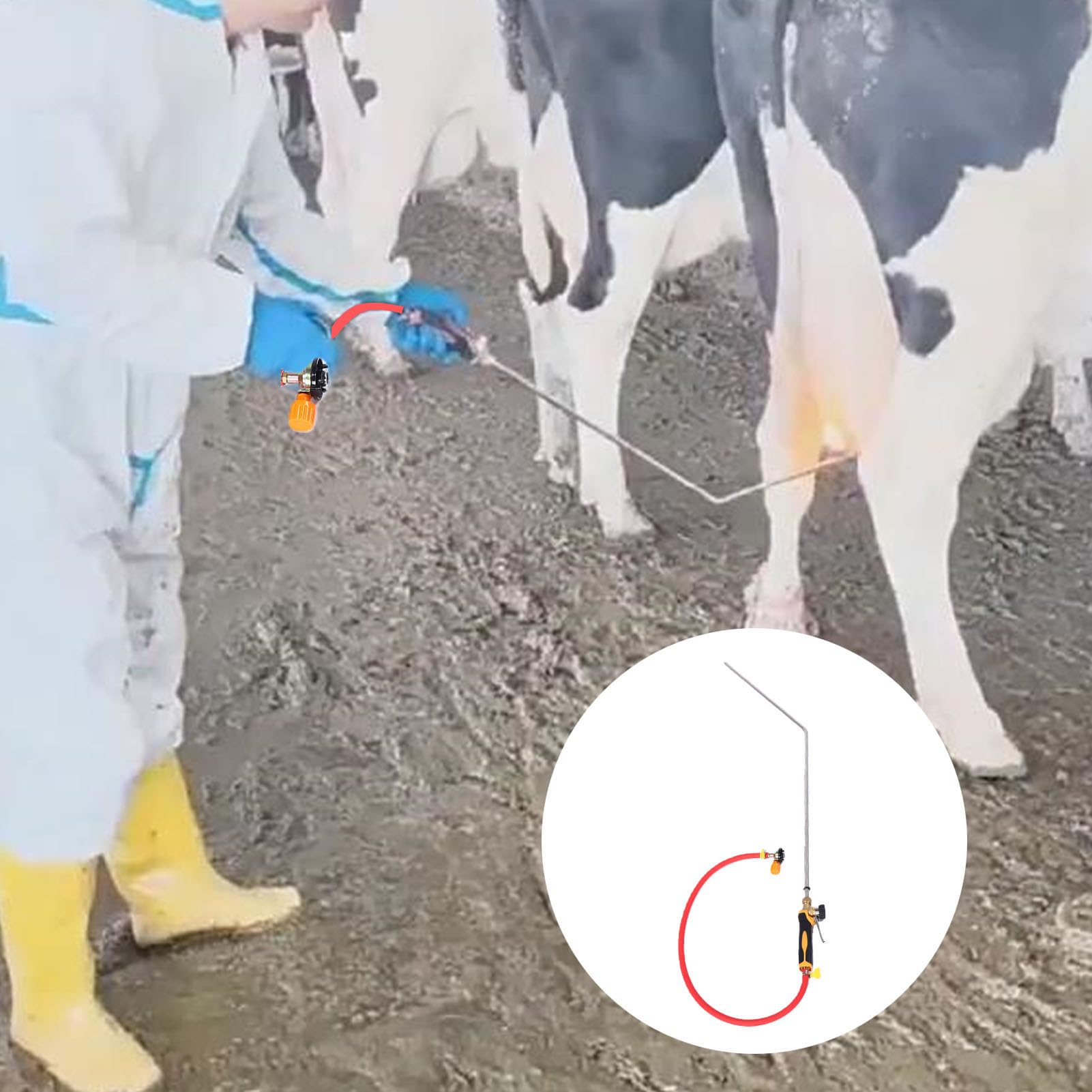 Palnik do Włosów z Wymion Krowich, Wygięta Różdżka ze Stali Nierdzewnej