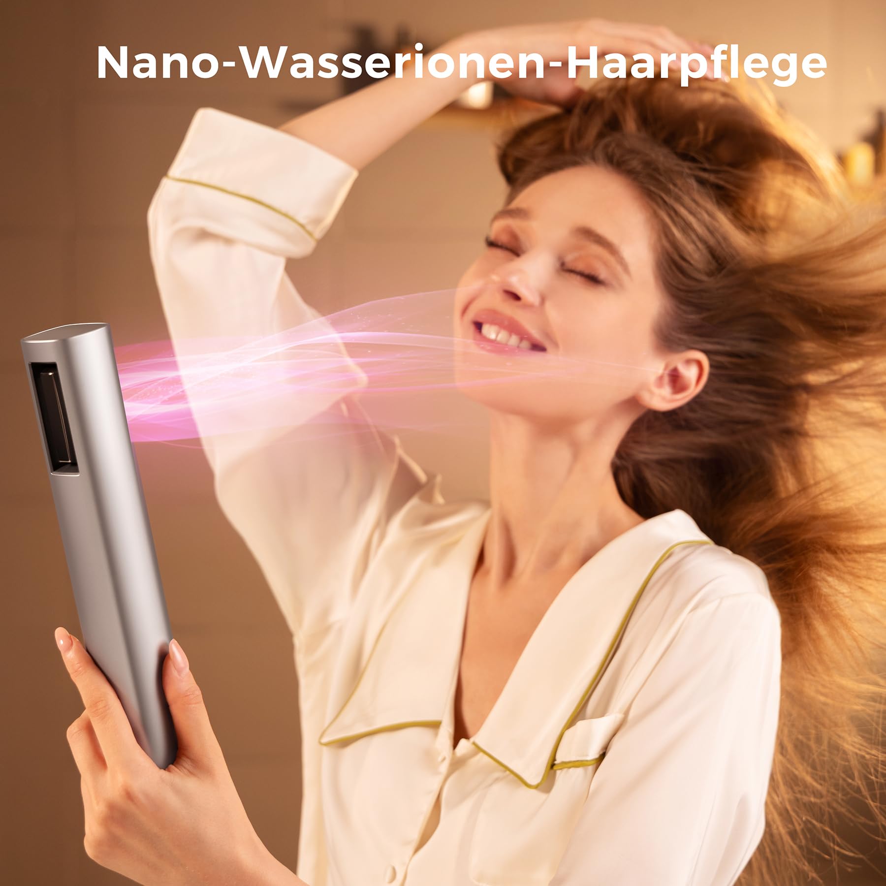 AirSwift X2 Ionen Föhn,110000 U/min,Hochgeschwindigkeits-Haartrockner, Hydro-Ionen-Technologie mit Konzentrator, Paddelbürste, breite Zahnbürste Anti-Frizz Technologie, Temperatur-und Luftg