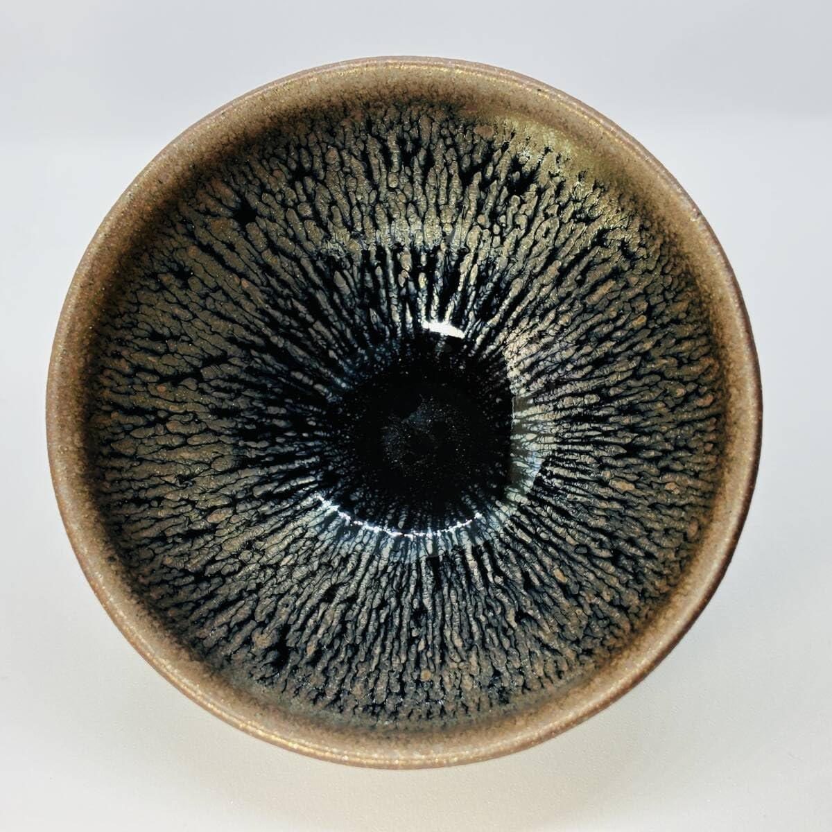 陶芸家 作家物 鈴木卓 黒錆釉 ぐい呑 筒盃 共箱 現代アート