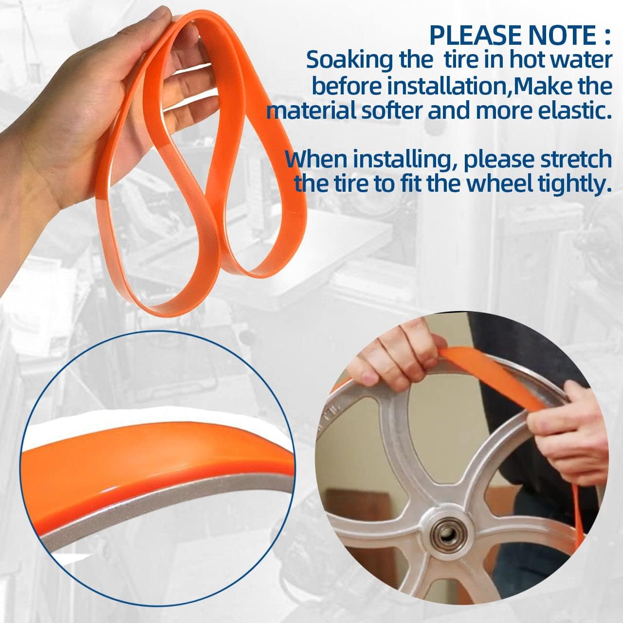 Urethane Band Saw Tires 12 inch x 7/8 inch x .095 inch for Craftsman 103.2425 113.242 119.22400 Branded BandSaws Including Jet Grizzly,Powermatic - 2 Pack - - 