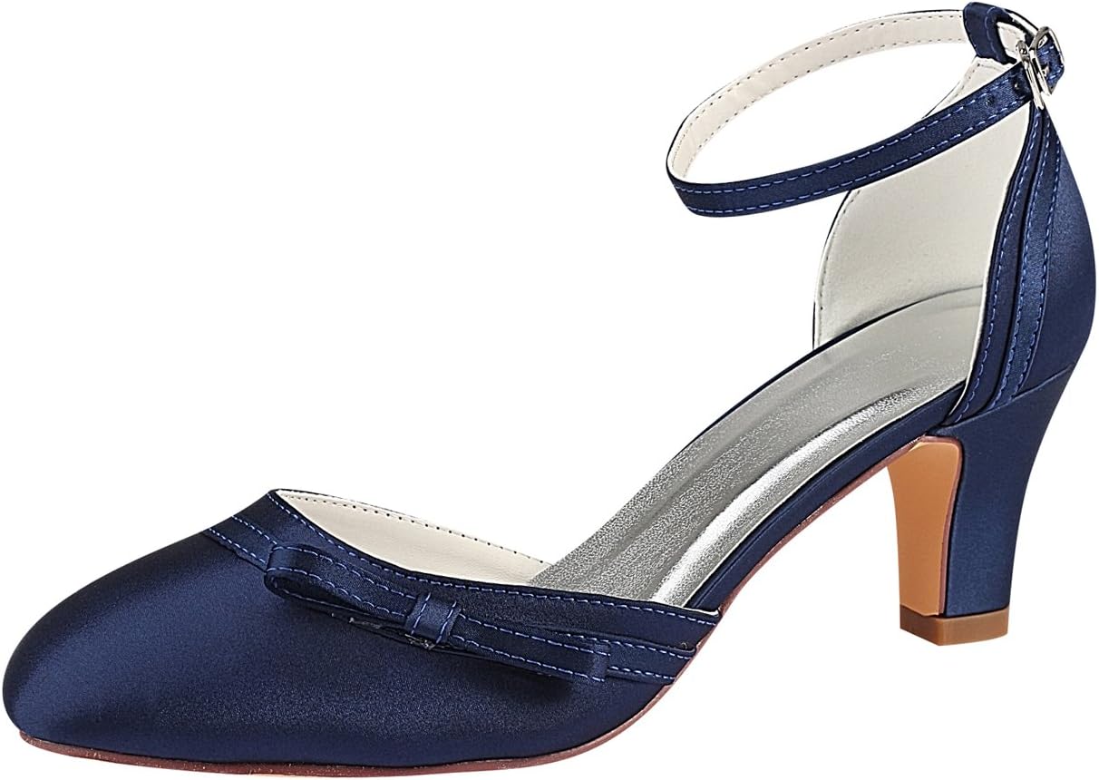 Emily Bridal Wedding Shoes Ivory Wedding Shoes High Heel Round Ankle Strap Bow Bridal Shoes